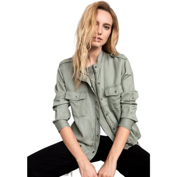 Rails Jackets & Blazers - Rails Barn Military Field Chore Jacket Womens XXL Sage Drawstring Hem Tensel